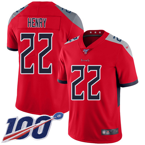 Tennessee Titans Limited Red Men Derrick Henry Jersey NFL Football #22 100th Season Inverted Legend